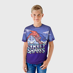 Футболка детская Street sharks - Городские Уличные Акулы, цвет: 3D-принт — фото 2