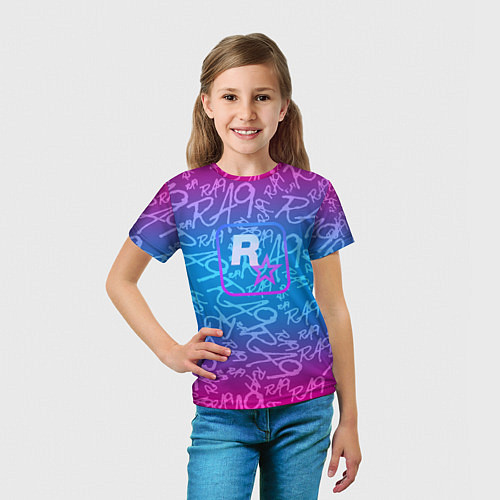 Детская футболка Rock star neon / 3D-принт – фото 5