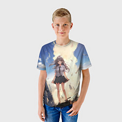 Футболка детская Девушка аниме, цвет: 3D-принт — фото 2