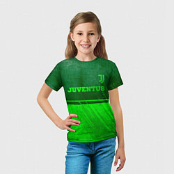 Футболка детская Juventus - green gradient посередине, цвет: 3D-принт — фото 2