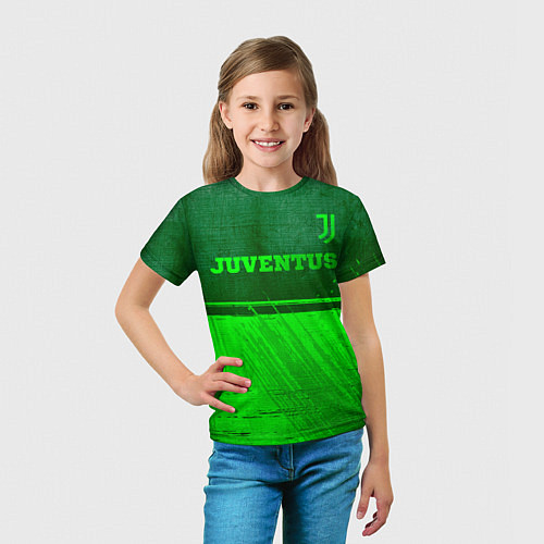 Детская футболка Juventus - green gradient посередине / 3D-принт – фото 5