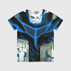 Футболка детская Blue stripes on a black and white background, цвет: 3D-принт