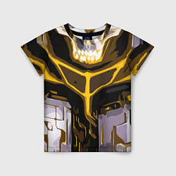 Футболка детская Yellow stripes on a black and white background, цвет: 3D-принт