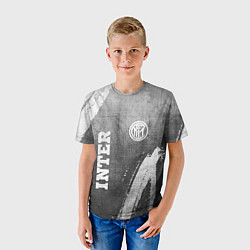 Футболка детская Inter - grey gradient вертикально, цвет: 3D-принт — фото 2