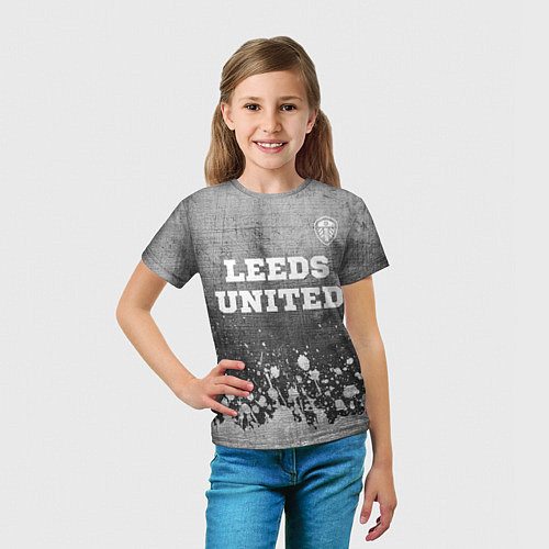 Детская футболка Leeds United - grey gradient посередине / 3D-принт – фото 5