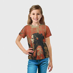 Футболка детская Девушка-андроид в кимоно, цвет: 3D-принт — фото 2