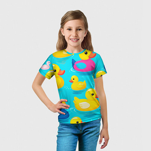 Детская футболка Плавающие уточки / 3D-принт – фото 5