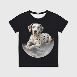 Футболка детская Далматин и луна, цвет: 3D-принт