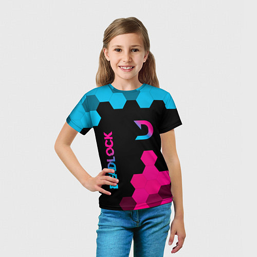 Детская футболка Deadlock - neon gradient вертикально / 3D-принт – фото 5