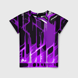 Футболка детская Abstract purple stripes on a black background, цвет: 3D-принт