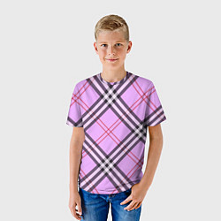 Футболка детская Стильная клетка - крупно, цвет: 3D-принт — фото 2