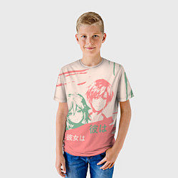 Футболка детская Он и она - аниме, цвет: 3D-принт — фото 2