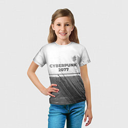 Футболка детская Cyberpunk 2077 - white gradient посередине, цвет: 3D-принт — фото 2