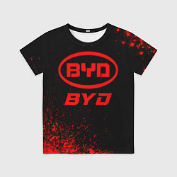 Футболка детская BYD - red gradient, цвет: 3D-принт