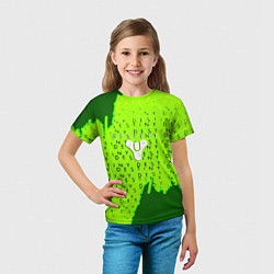 Футболка детская Destiny кислотные надписи, цвет: 3D-принт — фото 2