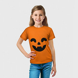 Футболка детская Весёлая тыква верх, цвет: 3D-принт — фото 2