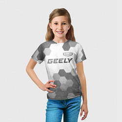 Футболка детская Geely - white gradient посередине, цвет: 3D-принт — фото 2