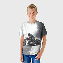 Футболка детская Крутой байкер скетч, цвет: 3D-принт — фото 2