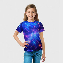 Футболка детская Неоновые созвездия космоса, цвет: 3D-принт — фото 2
