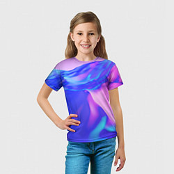 Футболка детская Неоновая текстура абстракция, цвет: 3D-принт — фото 2