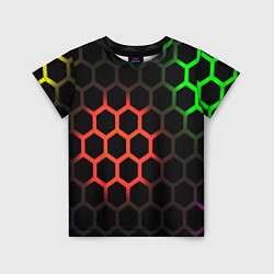 Футболка детская Hexagon neon, цвет: 3D-принт