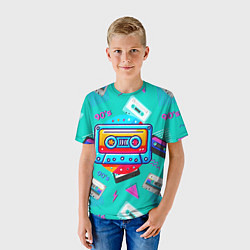Футболка детская Кассеты и надпись 90s, цвет: 3D-принт — фото 2