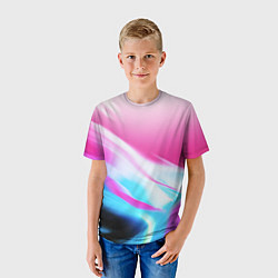 Футболка детская Неоновые краски градиент, цвет: 3D-принт — фото 2
