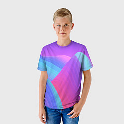 Футболка детская Неоновая геометрия полосы, цвет: 3D-принт — фото 2
