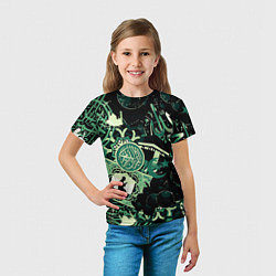 Футболка детская Полумесяц и мусульманские узоры, цвет: 3D-принт — фото 2