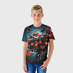 Футболка детская Геометрический взрыв пластин, цвет: 3D-принт — фото 2