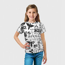 Футболка детская Linkin park pattern 30 second to mars, цвет: 3D-принт — фото 2