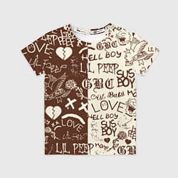 Футболка детская Lil peep retro pattern, цвет: 3D-принт