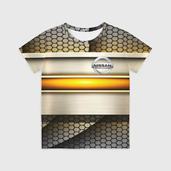 Футболка детская Nissan sport avto metal, цвет: 3D-принт