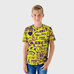 Футболка детская Lil peep rap pattern, цвет: 3D-принт — фото 2