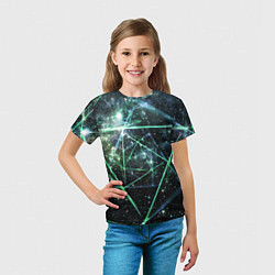 Футболка детская Космические линии звезды, цвет: 3D-принт — фото 2