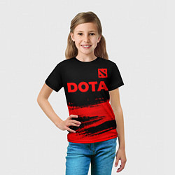 Футболка детская Dota - red gradient посередине, цвет: 3D-принт — фото 2