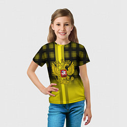 Футболка детская Герб РФ лого текстура, цвет: 3D-принт — фото 2