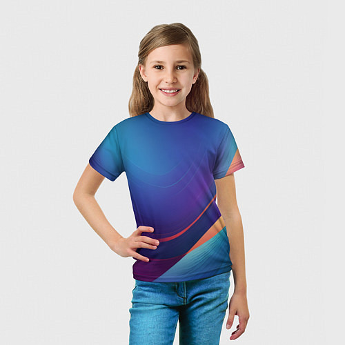 Детская футболка Красивый градиент абстракция / 3D-принт – фото 5