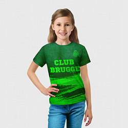 Футболка детская Club Brugge - green gradient посередине, цвет: 3D-принт — фото 2