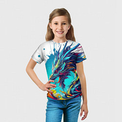 Футболка детская Japanese dragon - tattoo irezumi, цвет: 3D-принт — фото 2