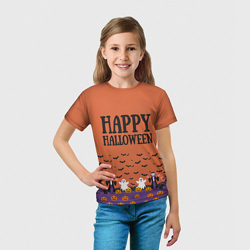 Детская футболка Happy Halloween pattern / 3D-принт – фото 5