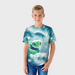 Футболка детская Милая змейка на елочке, цвет: 3D-принт — фото 2