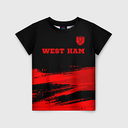 Футболка детская West Ham - red gradient посередине, цвет: 3D-принт