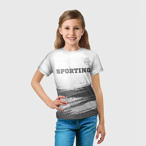Детская футболка Sporting - white gradient посередине / 3D-принт – фото 5