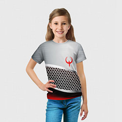 Футболка детская Quake metal steel, цвет: 3D-принт — фото 2