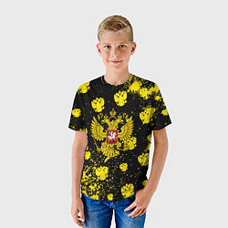 Футболка детская Жёлтые краски герб, цвет: 3D-принт — фото 2