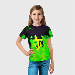 Футболка детская Doom кислотный огонь лого, цвет: 3D-принт — фото 2