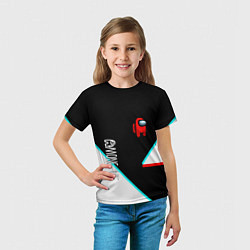 Футболка детская Among us geometry steel glitch, цвет: 3D-принт — фото 2