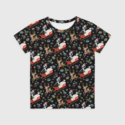 Футболка детская Рик и Морти сани с оленем - Christmas, цвет: 3D-принт