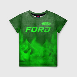 Футболка детская Ford - green gradient посередине, цвет: 3D-принт